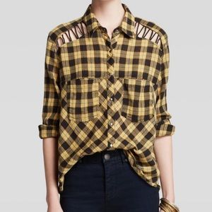 3/$25 Free People Flannel Plaid Shirt Top